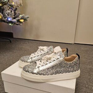 CHloe silver glittery sneakers